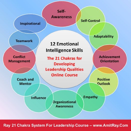 12 Emotional Intelligence Skills and the Ray 21 Chakra System