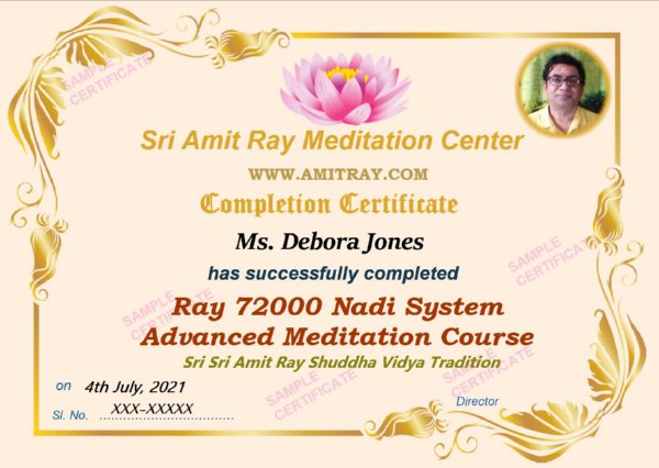Ray 72000 Nadis Course Sample Certificate