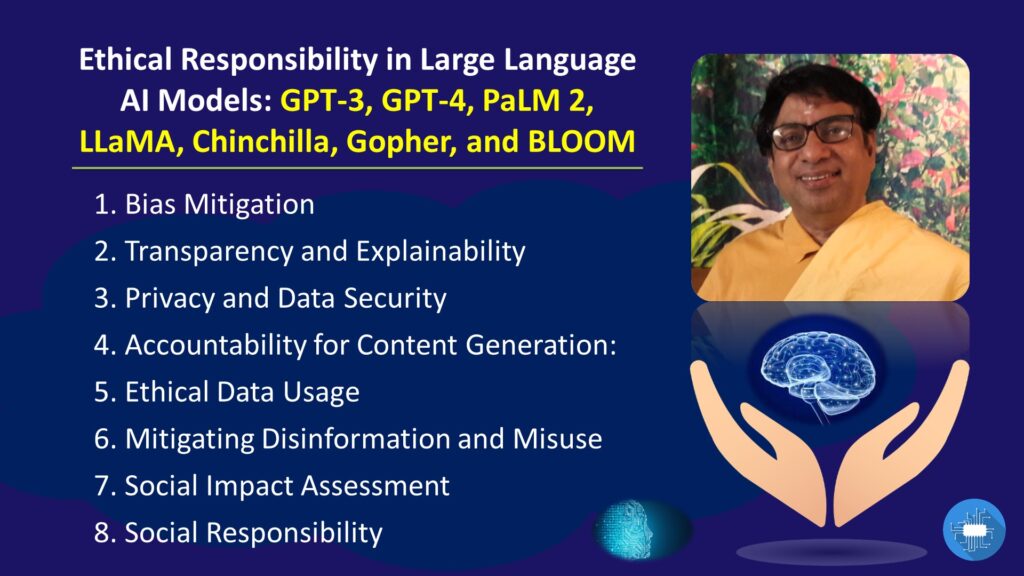 Ethical Responsibilities in Large Language AI Models: GPT-3, GPT-4, PaLM 2, LLaMA, Chinchilla, Gopher, and BLOOM