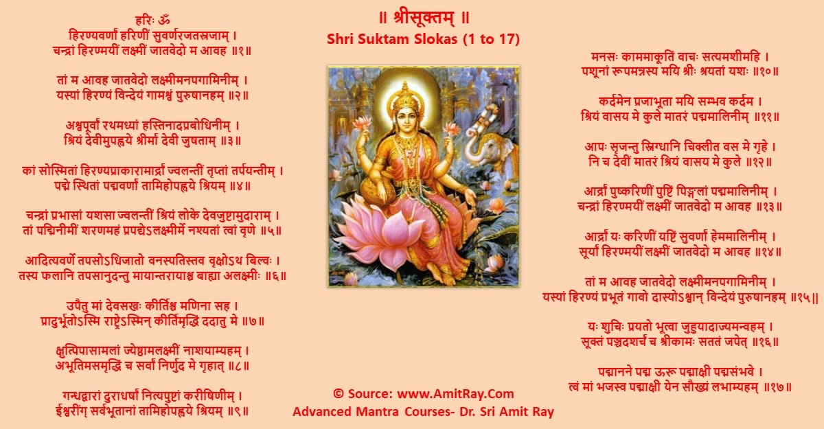 Shri Suktam Meaning, Benefits, and Blessings of Goddess Lakshmi