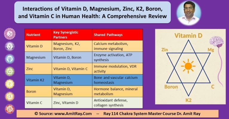Interactions of Vitamin D, Magnesium, Zinc, K2, Boron, and Vitamin C in Human Health: A Comprehensive Review