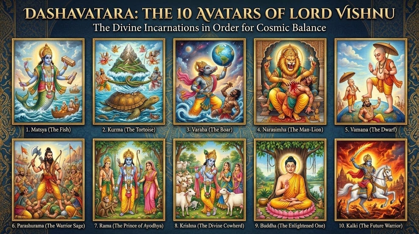 Dashavatara: The 10 Avatars of Lord Vishnu – Stories and Significance