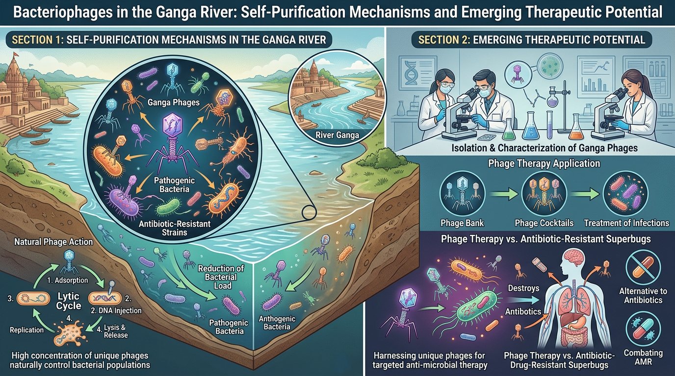 Bacteriophages in the Ganga River: Self-Purification Mechanisms and Emerging Therapeutic Potential