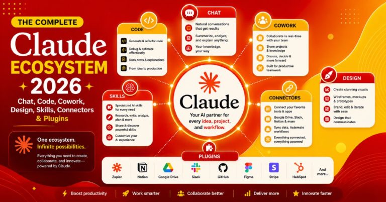 The Complete Claude Ecosystem 2026: Chat, Code, Cowork, Design, Skills, Connectors & Plugins