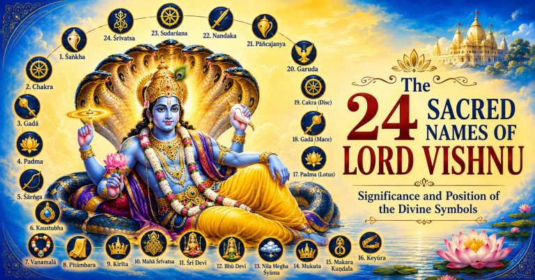 The 24 Sacred Names of Lord Vishnu – Significance and Position of the Divine Symbols