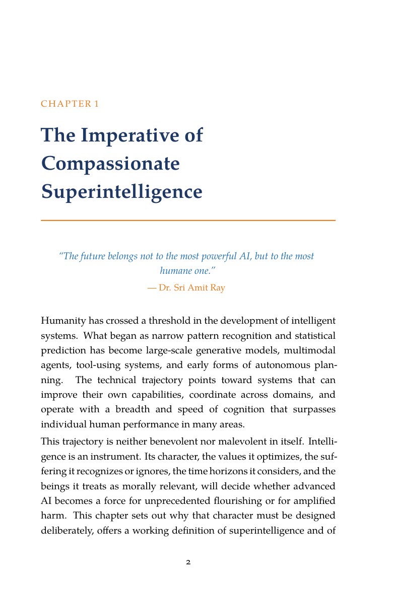 Sample page: the opening of Chapter 1, The Imperative of Compassionate Superintelligence